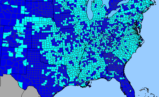 The range of Vicia villosa